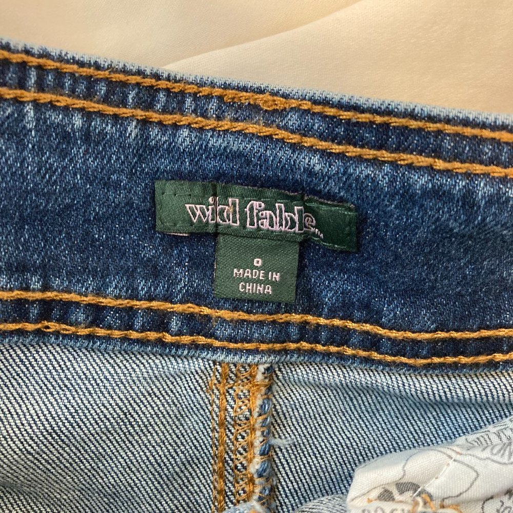 Jean pleated flared mini skirt - Picture 2 of 3